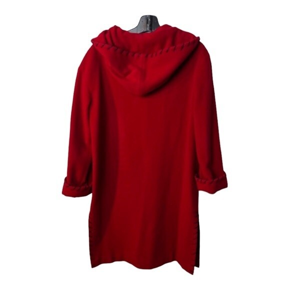Marvin Richards Classic 100% Wool Hooded Red Coat Size S - Picture 4 of 9
